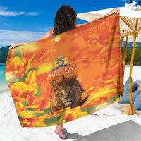 Personalized Netherlands Koningsdag Sarong 27th April Lion with Orange Tulip