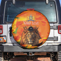 Personalized Netherlands Koningsdag Spare Tire Cover 27th April Lion with Orange Tulip