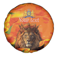 Personalized Netherlands Koningsdag Spare Tire Cover 27th April Lion with Orange Tulip