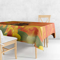 Personalized Netherlands Koningsdag Tablecloth 27th April Lion with Orange Tulip