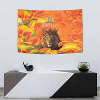 Personalized Netherlands Koningsdag Tapestry 27th April Lion with Orange Tulip