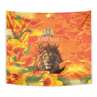 Personalized Netherlands Koningsdag Tapestry 27th April Lion with Orange Tulip