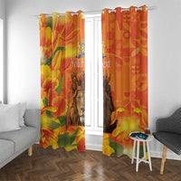Personalized Netherlands Koningsdag Window Curtain 27th April Lion with Orange Tulip