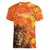 Personalized Netherlands Koningsdag Women V-Neck T-Shirt 27th April Lion with Orange Tulip