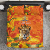 Personalized Netherlands Koninginnedag Bedding Set 30th April Lioness with Orange Tulip