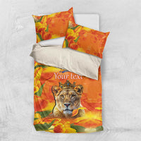 Personalized Netherlands Koninginnedag Bedding Set 30th April Lioness with Orange Tulip