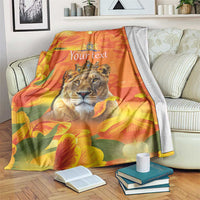 Personalized Netherlands Koninginnedag Blanket 30th April Lioness with Orange Tulip