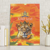 Personalized Netherlands Koninginnedag Canvas Wall Art 30th April Lioness with Orange Tulip
