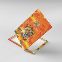 Personalized Netherlands Koninginnedag Canvas Wall Art 30th April Lioness with Orange Tulip