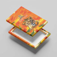 Personalized Netherlands Koninginnedag Canvas Wall Art 30th April Lioness with Orange Tulip