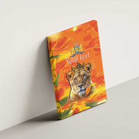Personalized Netherlands Koninginnedag Canvas Wall Art 30th April Lioness with Orange Tulip