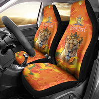 Personalized Netherlands Koninginnedag Car Seat Cover 30th April Lioness with Orange Tulip