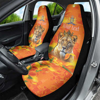 Personalized Netherlands Koninginnedag Car Seat Cover 30th April Lioness with Orange Tulip