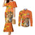 Personalized Netherlands Koninginnedag Couples Matching Mermaid Dress and Long Sleeve Button Shirt 30th April Lioness with Orange Tulip