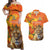 Personalized Netherlands Koninginnedag Couples Matching Off Shoulder Maxi Dress and Hawaiian Shirt 30th April Lioness with Orange Tulip