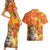 Personalized Netherlands Koninginnedag Couples Matching Short Sleeve Bodycon Dress and Hawaiian Shirt 30th April Lioness with Orange Tulip