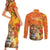 Personalized Netherlands Koninginnedag Couples Matching Short Sleeve Bodycon Dress and Long Sleeve Button Shirt 30th April Lioness with Orange Tulip