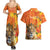 Personalized Netherlands Koninginnedag Couples Matching Summer Maxi Dress and Hawaiian Shirt 30th April Lioness with Orange Tulip