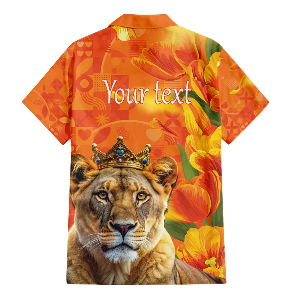 Personalized Netherlands Koninginnedag Family Matching Mermaid Dress and Hawaiian Shirt 30th April Lioness with Orange Tulip