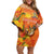 Personalized Netherlands Koninginnedag Family Matching Off Shoulder Short Dress and Hawaiian Shirt 30th April Lioness with Orange Tulip