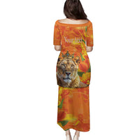 Personalized Netherlands Koninginnedag Family Matching Puletasi and Hawaiian Shirt 30th April Lioness with Orange Tulip