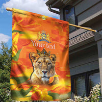 Personalized Netherlands Koninginnedag Garden Flag 30th April Lioness with Orange Tulip