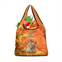 Personalized Netherlands Koninginnedag Grocery Bag 30th April Lioness with Orange Tulip