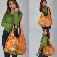 Personalized Netherlands Koninginnedag Grocery Bag 30th April Lioness with Orange Tulip