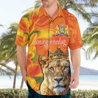 Personalized Netherlands Koninginnedag Hawaiian Shirt 30th April Lioness with Orange Tulip