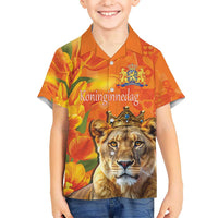 Personalized Netherlands Koninginnedag Hawaiian Shirt 30th April Lioness with Orange Tulip