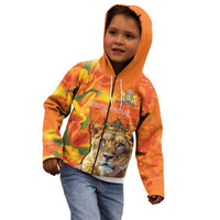 Personalized Netherlands Koninginnedag Kid Hoodie 30th April Lioness with Orange Tulip