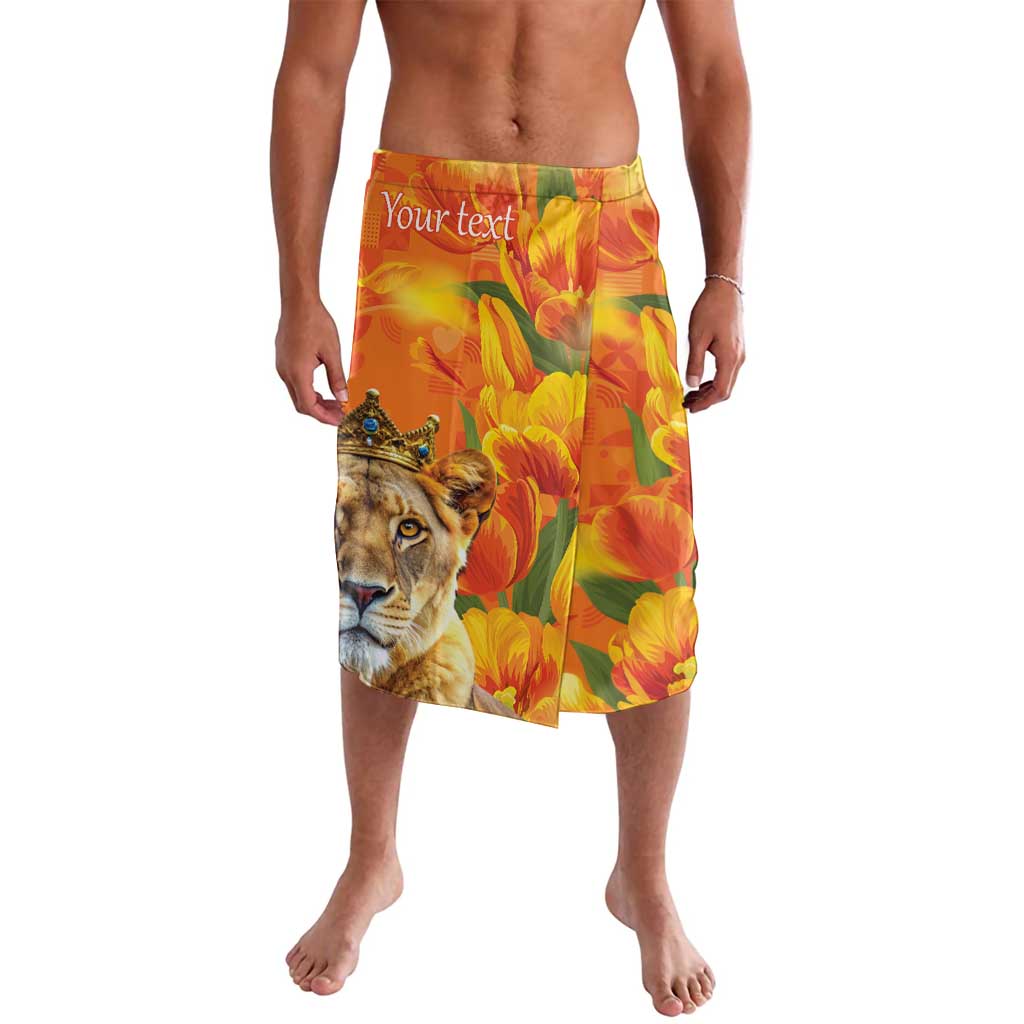 Personalized Netherlands Koninginnedag Lavalava 30th April Lioness with Orange Tulip