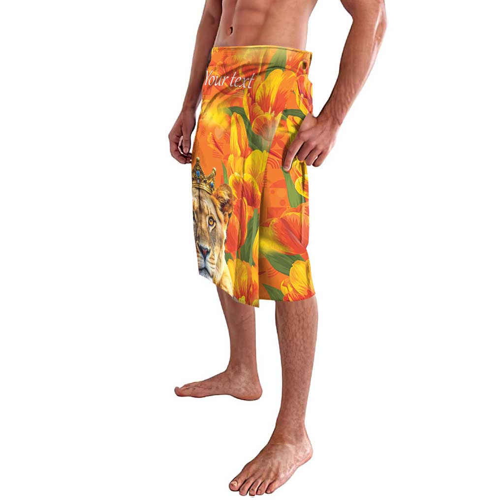 Personalized Netherlands Koninginnedag Lavalava 30th April Lioness with Orange Tulip