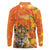Personalized Netherlands Koninginnedag Long Sleeve Polo Shirt 30th April Lioness with Orange Tulip