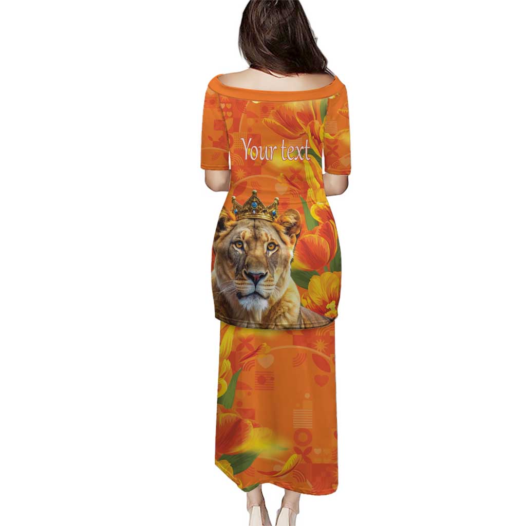 Personalized Netherlands Koninginnedag Puletasi 30th April Lioness with Orange Tulip