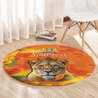 Personalized Netherlands Koninginnedag Round Carpet 30th April Lioness with Orange Tulip