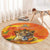 Personalized Netherlands Koninginnedag Round Carpet 30th April Lioness with Orange Tulip