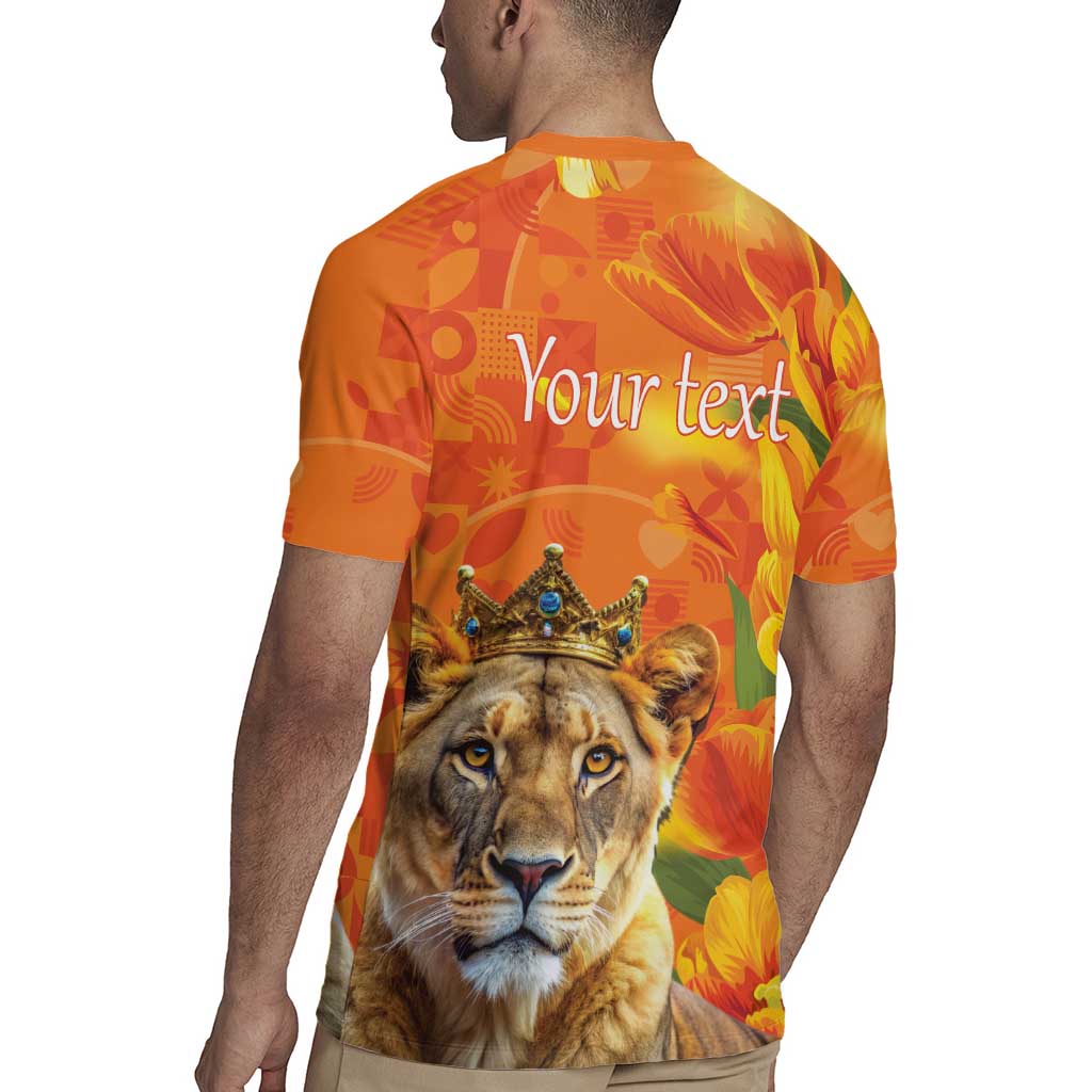 Personalized Netherlands Koninginnedag Rugby Jersey 30th April Lioness with Orange Tulip