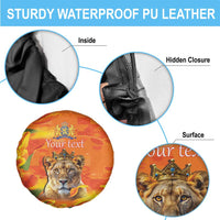 Personalized Netherlands Koninginnedag Spare Tire Cover 30th April Lioness with Orange Tulip