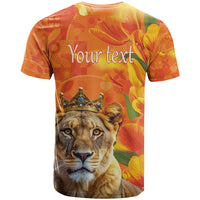 Personalized Netherlands Koninginnedag T Shirt 30th April Lioness with Orange Tulip