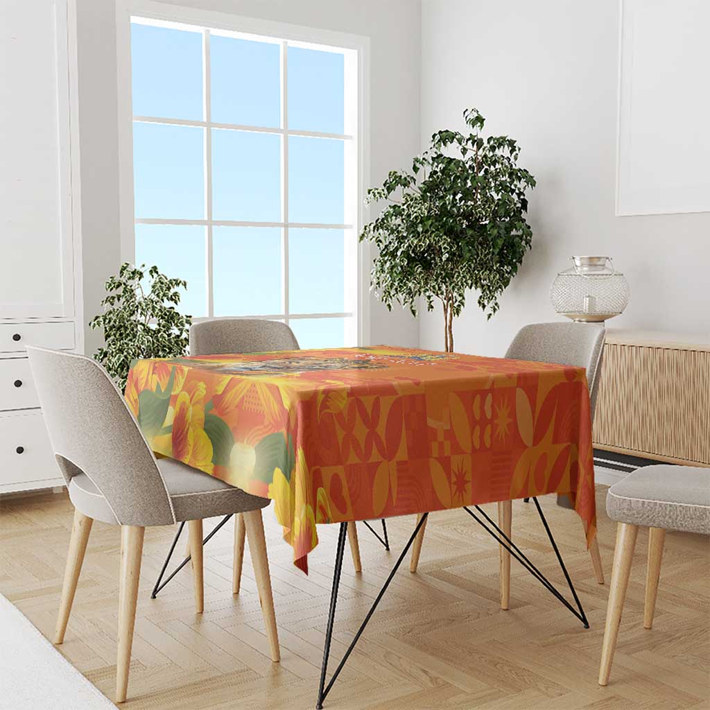 Personalized Netherlands Koninginnedag Tablecloth 30th April Lioness with Orange Tulip