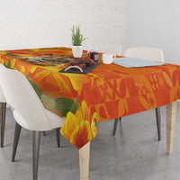 Personalized Netherlands Koninginnedag Tablecloth 30th April Lioness with Orange Tulip