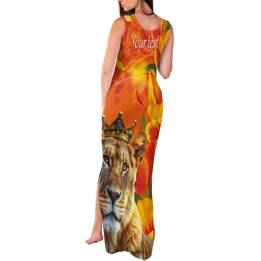 Personalized Netherlands Koninginnedag Tank Maxi Dress 30th April Lioness with Orange Tulip
