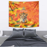 Personalized Netherlands Koninginnedag Tapestry 30th April Lioness with Orange Tulip