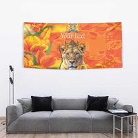 Personalized Netherlands Koninginnedag Tapestry 30th April Lioness with Orange Tulip