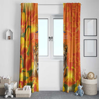 Personalized Netherlands Koninginnedag Window Curtain 30th April Lioness with Orange Tulip