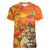 Personalized Netherlands Koninginnedag Women V-Neck T-Shirt 30th April Lioness with Orange Tulip
