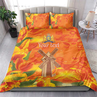 Personalized Netherlands Orange Tulip and Wildmill Bedding Set
