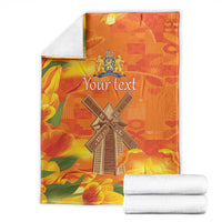 Personalized Netherlands Orange Tulip and Wildmill Blanket