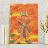 Personalized Netherlands Orange Tulip and Wildmill Canvas Wall Art